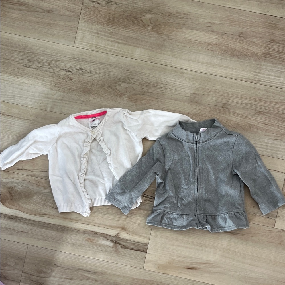 Kids White and Gray Cardigan Set